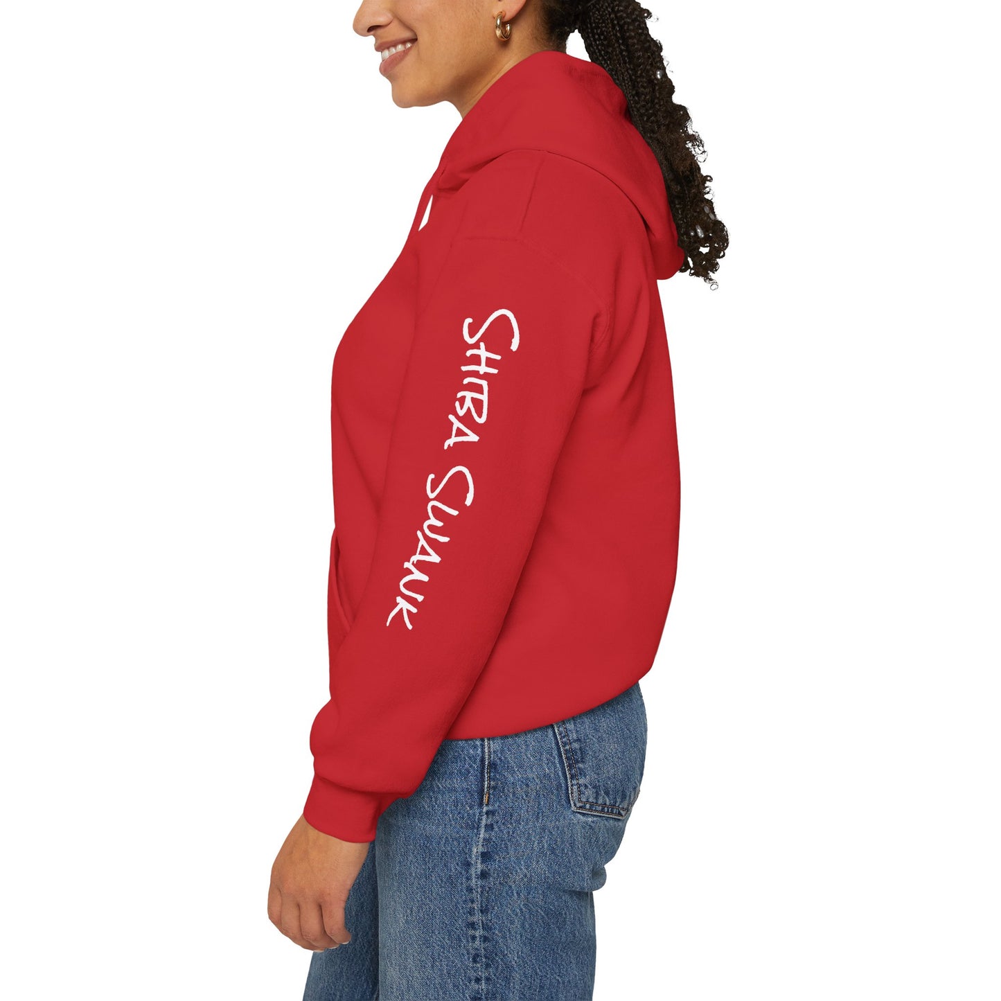 SHIBA SWANK Long Sleeve Unisex Heavy Blend™ Hooded Sweatshirt, Design On Front, Back and Sleeve