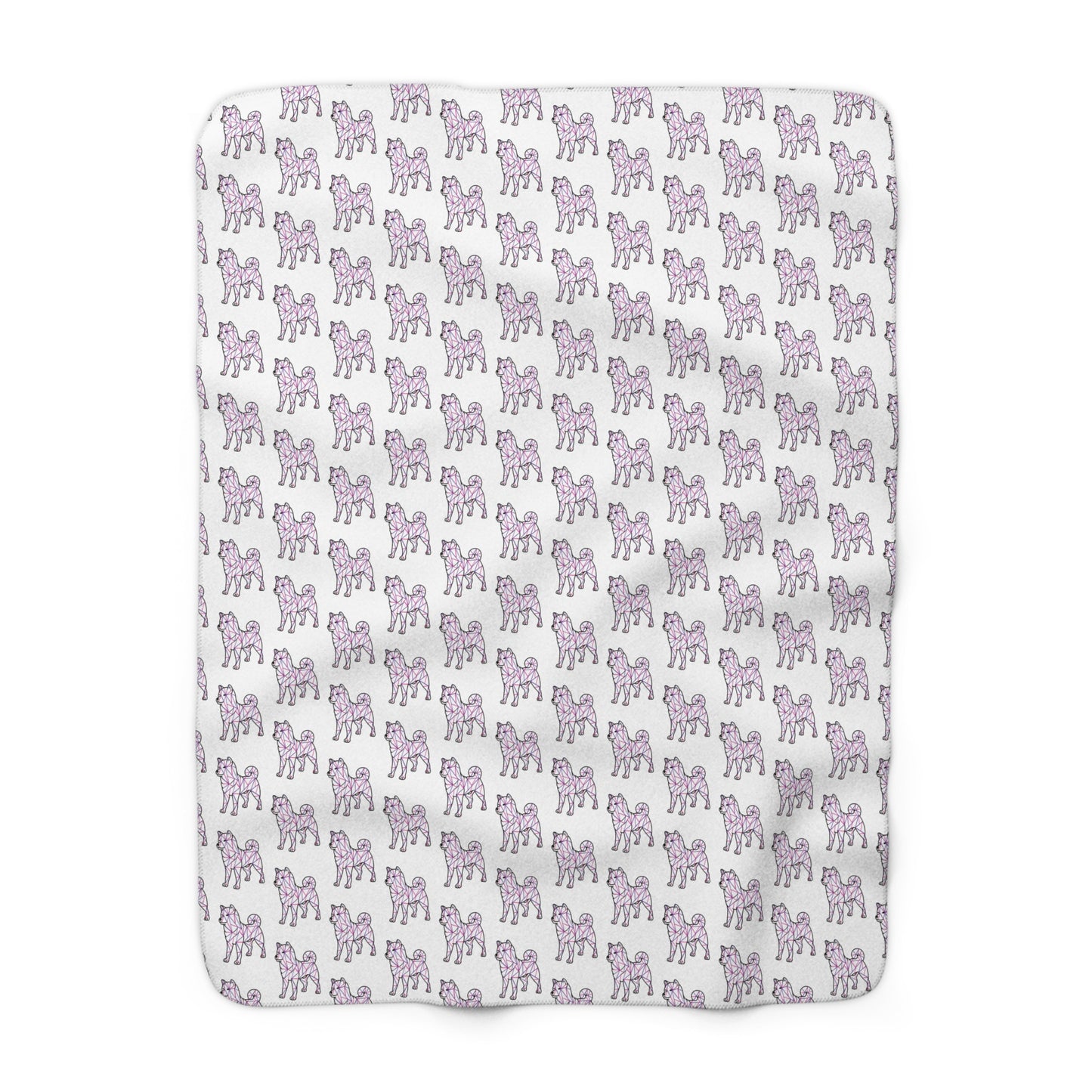 Shiba Inu Sherpa Fleece Blanket - Pink & Purple