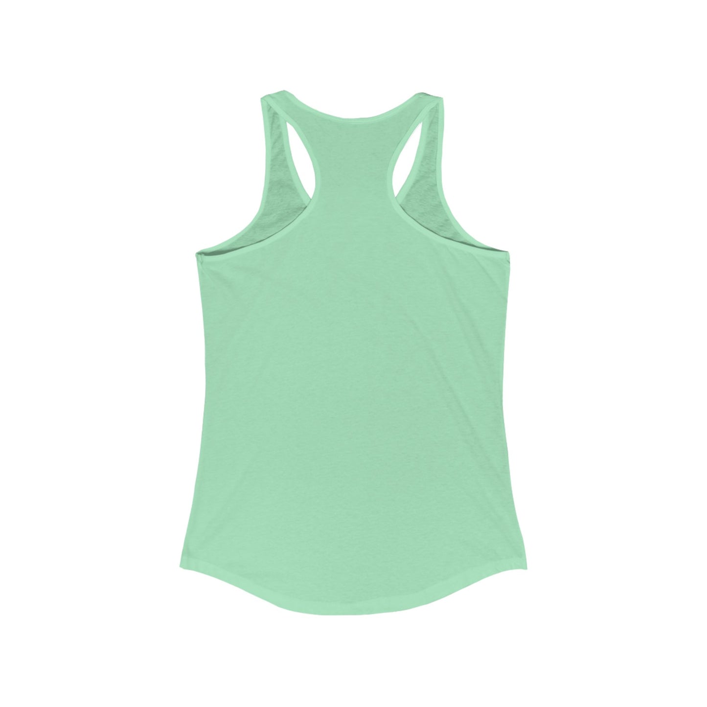 Womens Racerback Tank - Orange Green and Silver SHIBA SWANK Design - Balance, Determination, Resilience