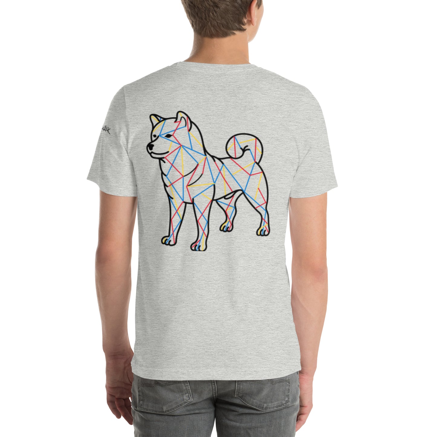 SHIBA SWANK Unisex Short Sleeve, Shiba Inu with Paw Print, Front, Back and Sleeve Design