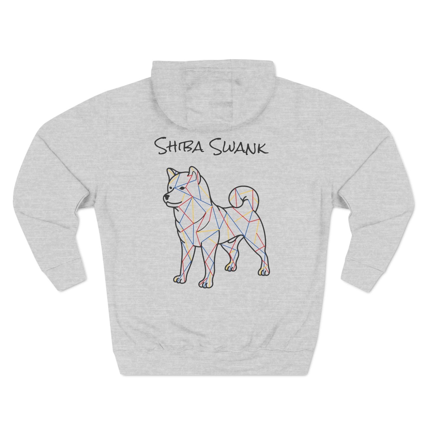 SHIBA SWANK - Unisex Three-Panel Fleece Hoodie, Front And Back Design