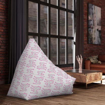 Bean Bag Cover - Shiba Inu Design  - Pink and Silver