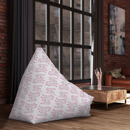 Bean Bag Cover - Shiba Inu Design  - Pink and Silver