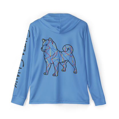 SHIBA SWANK Men's Sports Warmup Hoodie  - UPF 50+ Sun Protection - Great for Hiking, Cycling, Running, Working Out - Front and Back Design