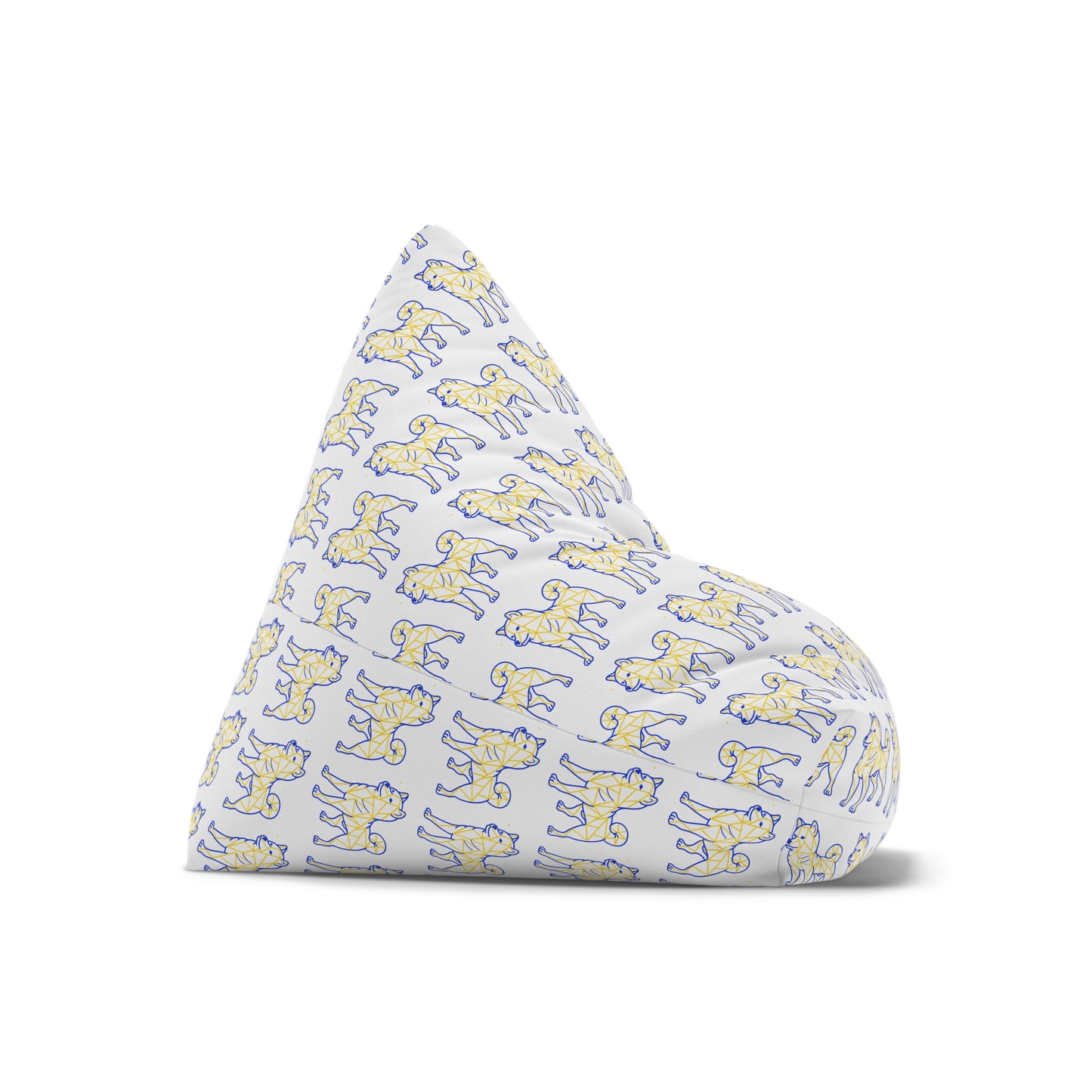 Bean Bag Cover - Shiba Inu Design  - Blue and Yellow