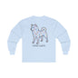 SHIBA SWANK Long Sleeve Shirt - Multi Colored Design On Back  - Paw Print on Front  - Pet Lovers - Fall Fashion - Winter Top