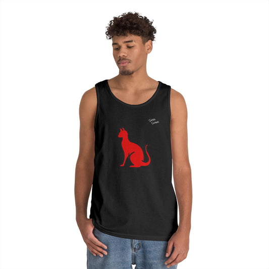 Feline Shiba Swank Tank Top - Beach, Sports, Yoga, Casual - Different Colors - Gift for Any Pet Owner, Heavy Cotton, Summer Sleeveless Tee