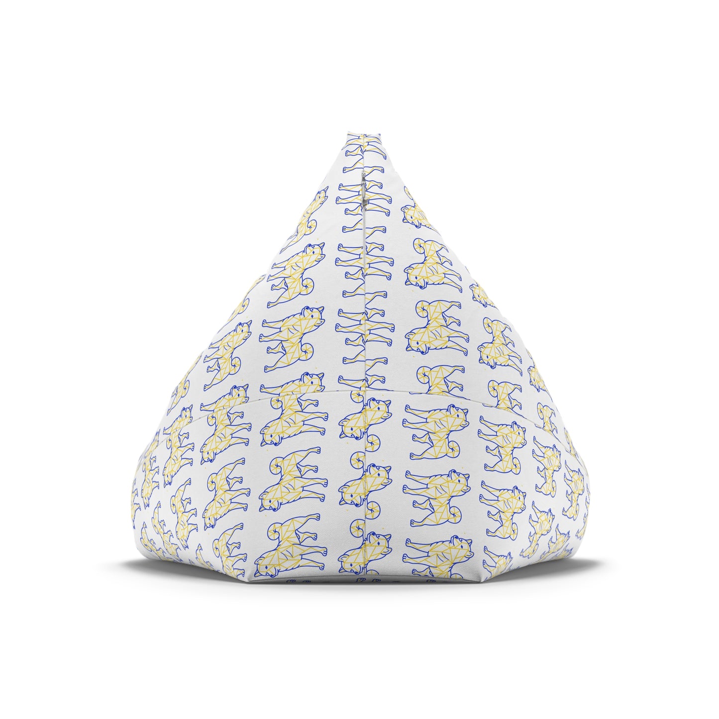 Bean Bag Cover - Shiba Inu Design  - Blue and Yellow