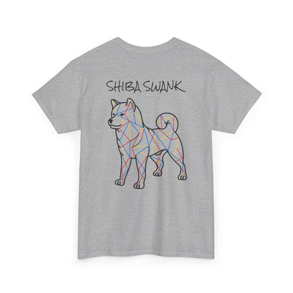 SHIBA SWANK Unisex HEAVY Cotton T Shirt Short Sleeve Multi Colored Design Cute Shiba Shirt For Your Family & Friends