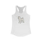 Womens Racerback Tank - Orange Green and Silver SHIBA SWANK Design - Balance, Determination, Resilience