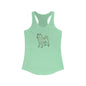 Womens Racerback Tank - Orange Green and Silver SHIBA SWANK Design - Balance, Determination, Resilience