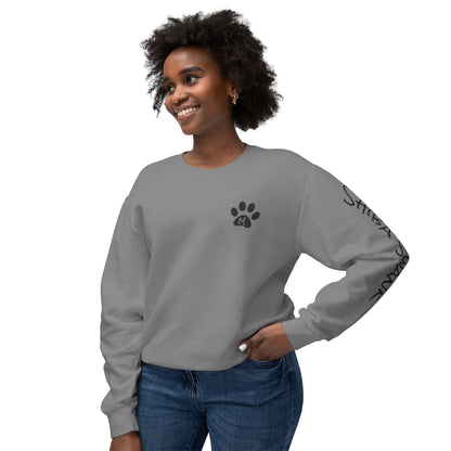 SHIBA SWANK Unisex Lightweight Crewneck Long Sleeve Sweatshirt Multi Colors, Design on Front, Back and Left Sleeve