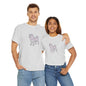 SHIBA SWANK Short Sleeve Unisex Heavy Cotton  T-Shirt, Pink & Purple Design, Casual and Activewear