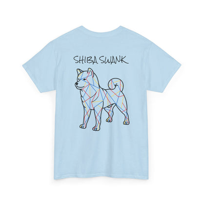 SHIBA SWANK Unisex HEAVY Cotton T Shirt Short Sleeve Multi Colored Design Cute Shiba Shirt For Your Family & Friends