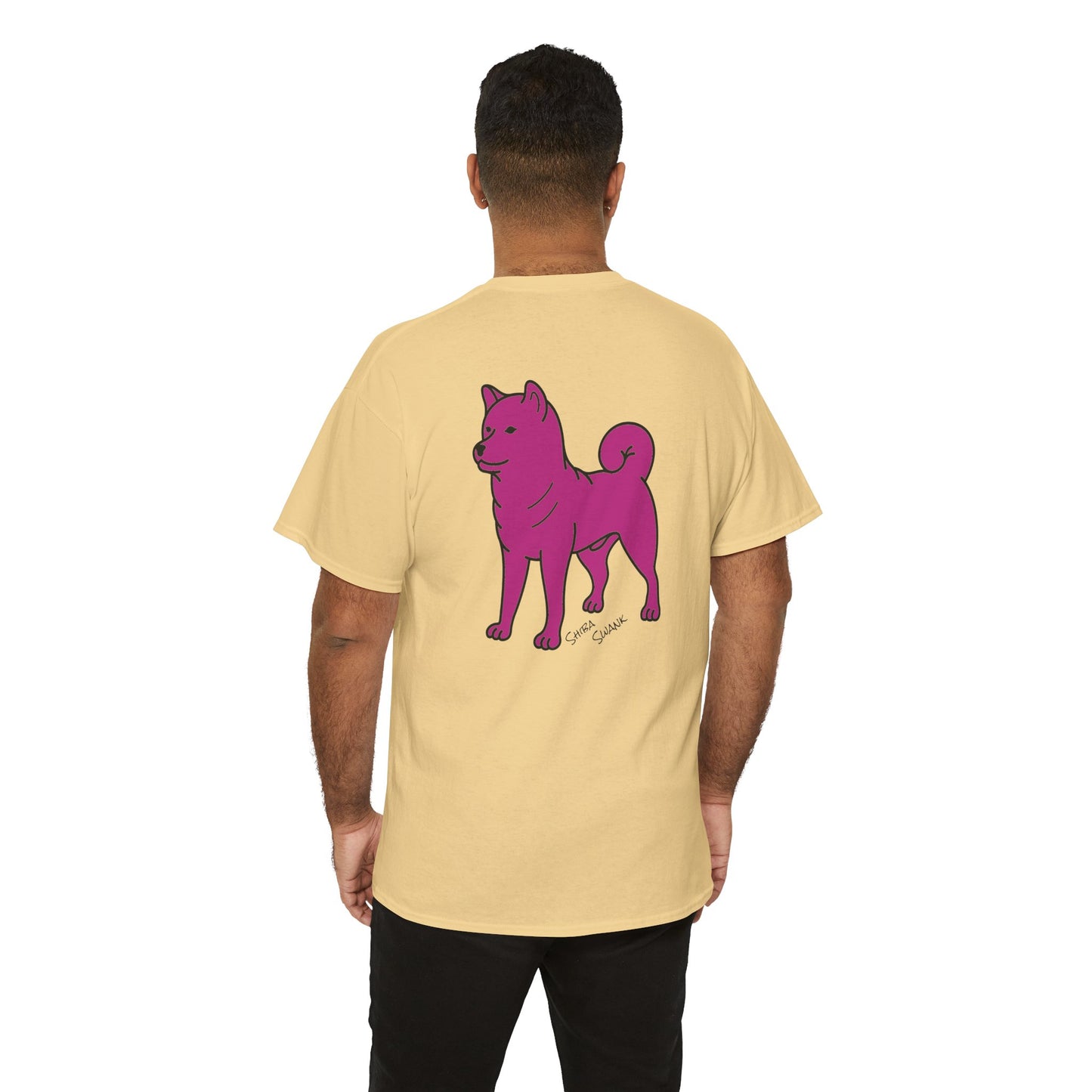 Pink Shiba Dog T-Shirt on Multi Color Shirts, Love and Success Shirt, Unisex Tee, Front and Back Design