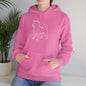 SHIBA SWANK Long Sleeve Unisex Heavy Blend™ Hooded Sweatshirt, Design On Front, Back and Sleeve