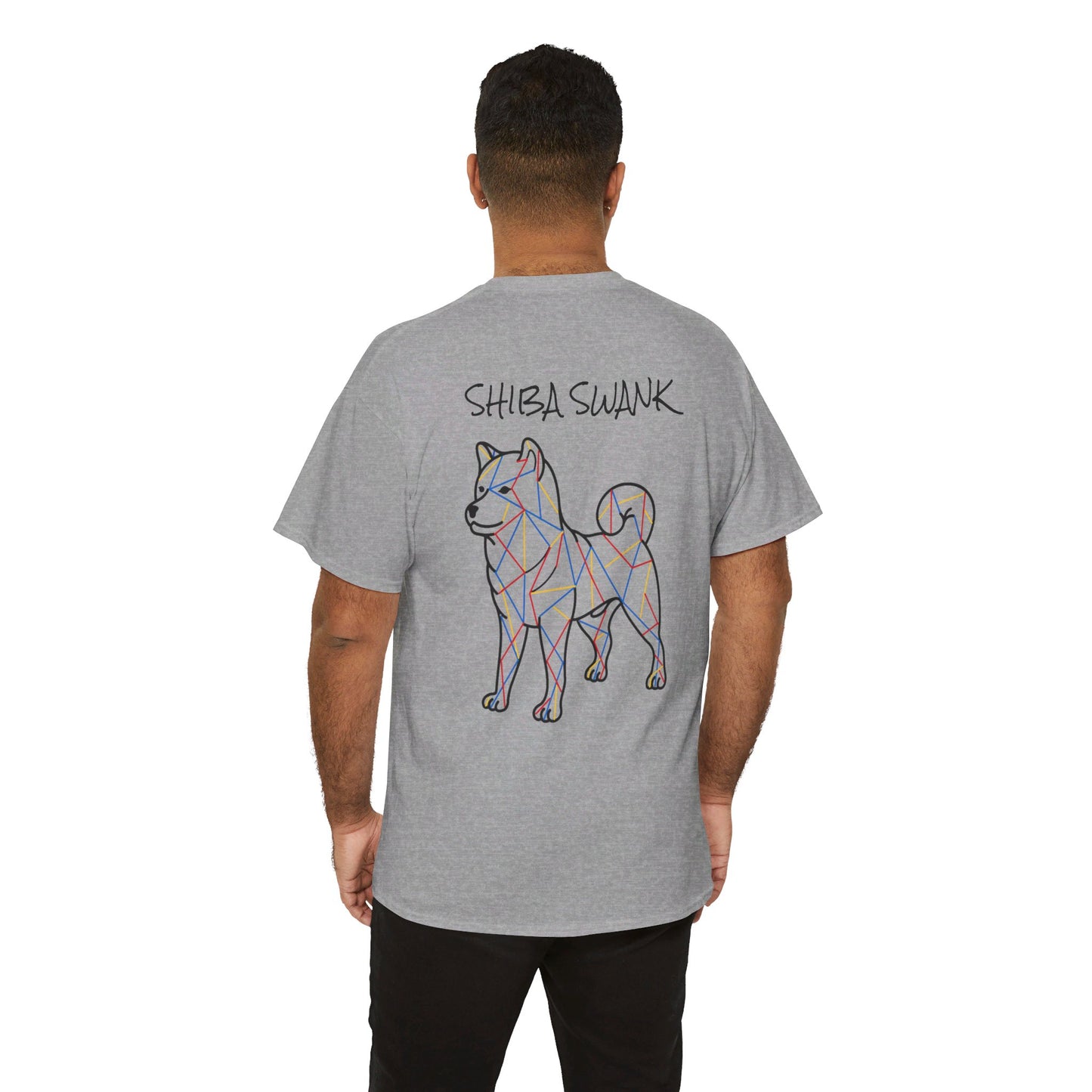 SHIBA SWANK Unisex HEAVY Cotton T Shirt Short Sleeve Multi Colored Design Cute Shiba Shirt For Your Family & Friends