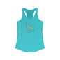 Women's Racerback Tank - Blue SHIBA SWANK Yellow Design for Hiking ,Yoga, Vacation