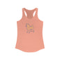 Women's Racerback Tank - Blue SHIBA SWANK Yellow Design for Hiking ,Yoga, Vacation