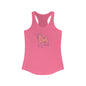 Women's Racerback Tank - Blue SHIBA SWANK Yellow Design for Hiking ,Yoga, Vacation