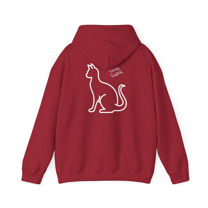 SHIBA SWANK Feline Hooded Sweatshirt - Unisex  - Long Sleeve -  Front and Back Design