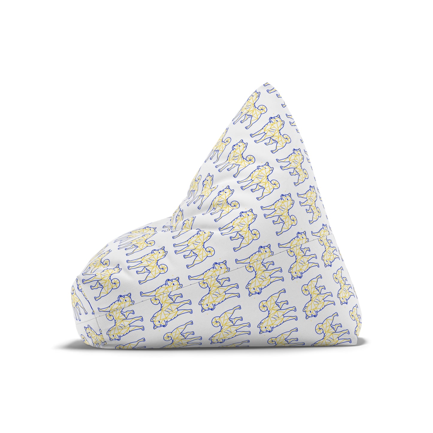Bean Bag Cover - Shiba Inu Design  - Blue and Yellow