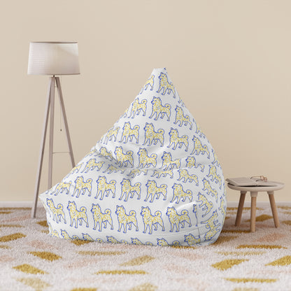 Bean Bag Cover - Shiba Inu Design  - Blue and Yellow