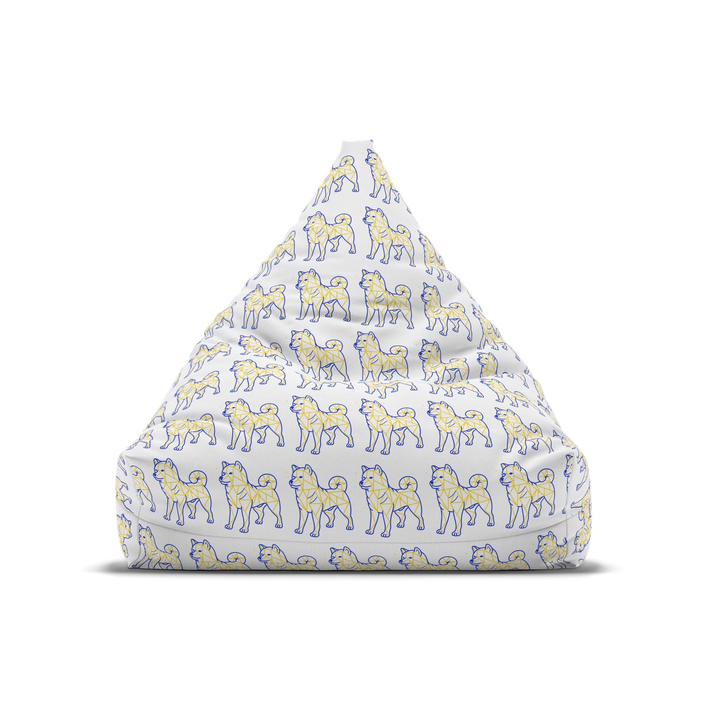 Bean Bag Cover - Shiba Inu Design  - Blue and Yellow