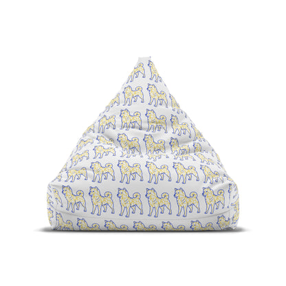Bean Bag Cover - Shiba Inu Design  - Blue and Yellow