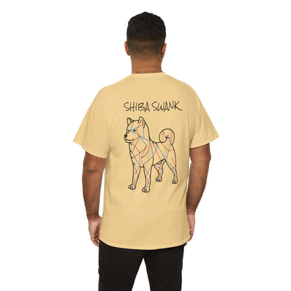 SHIBA SWANK Unisex HEAVY Cotton T Shirt Short Sleeve Multi Colored Design Cute Shiba Shirt For Your Family & Friends