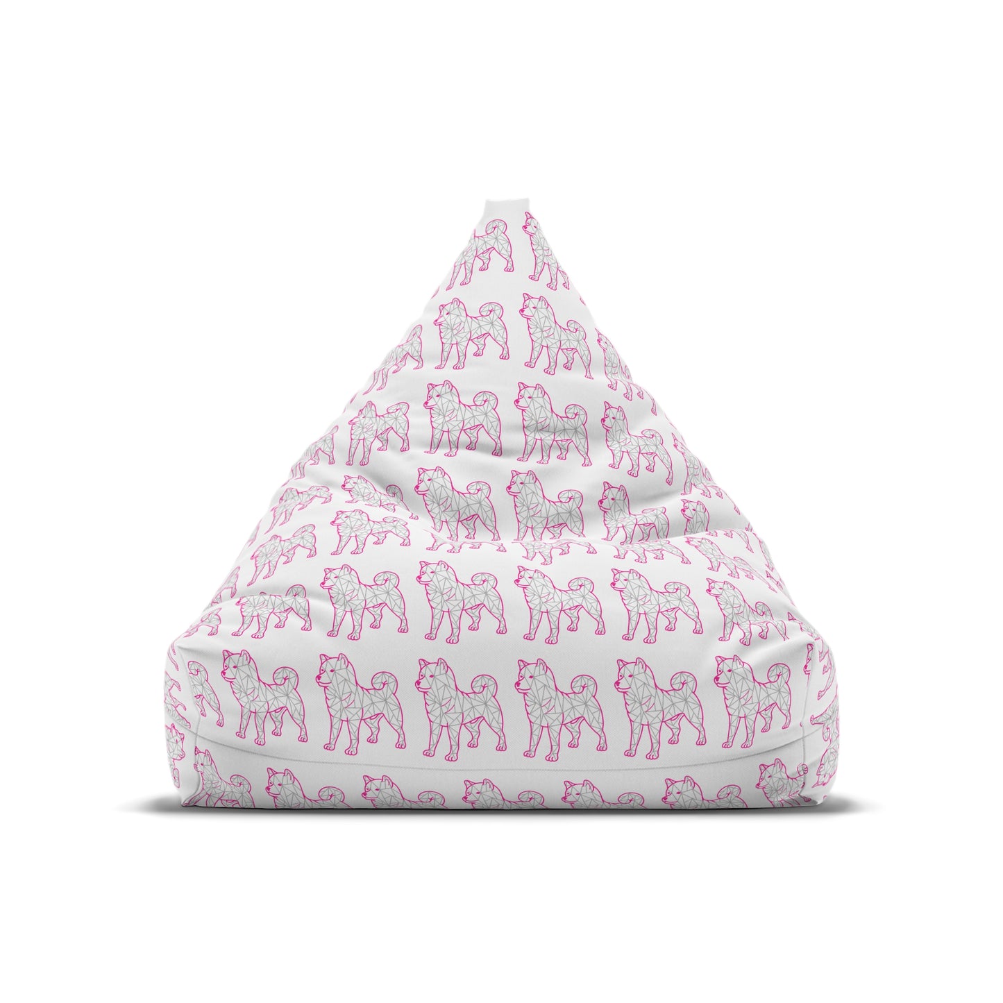 Bean Bag Cover - Shiba Inu Design  - Pink and Silver