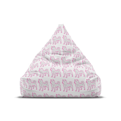 Bean Bag Cover - Shiba Inu Design  - Pink and Silver