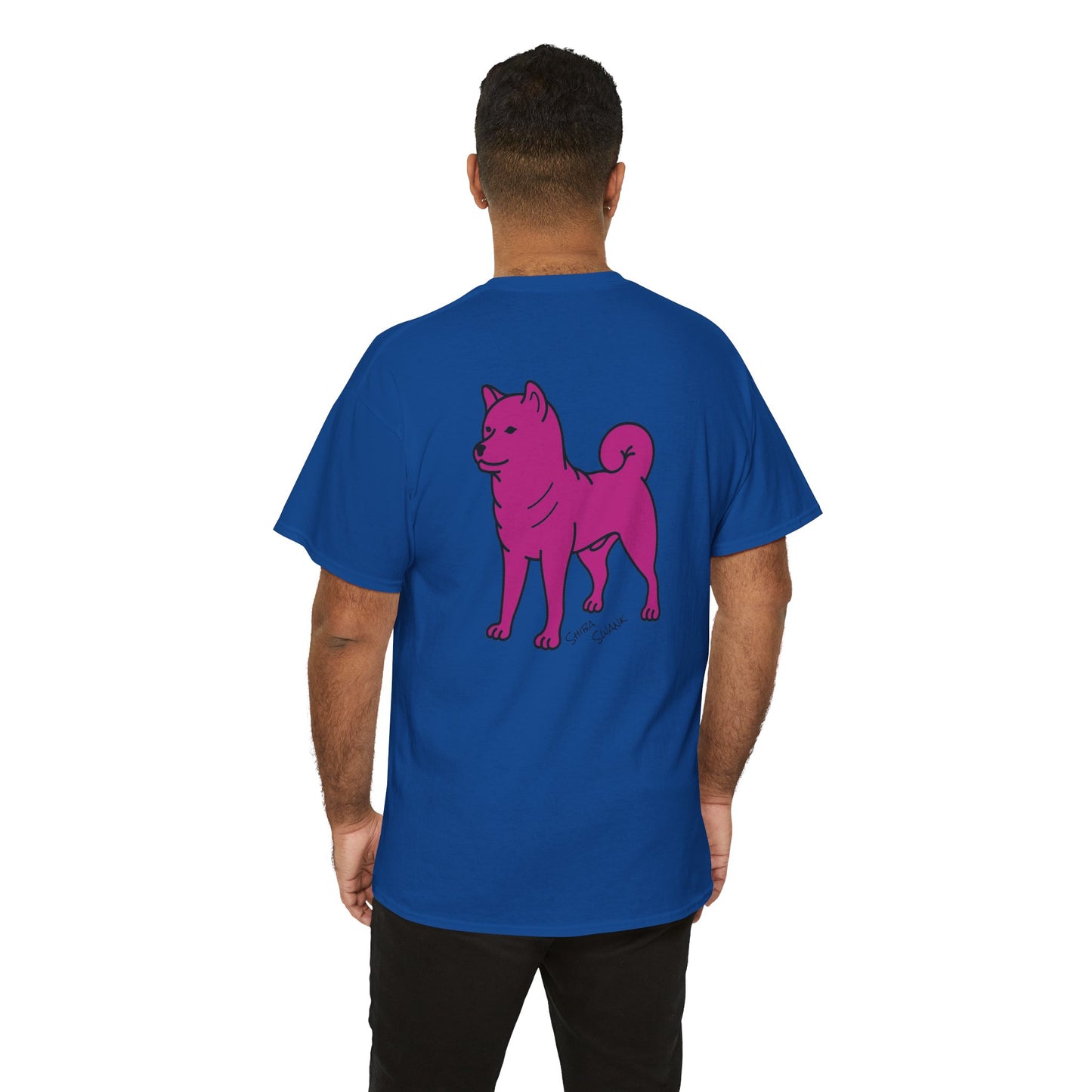 Pink Shiba Dog T-Shirt on Multi Color Shirts, Love and Success Shirt, Unisex Tee, Front and Back Design