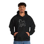 SHIBA SWANK Long Sleeve Unisex Heavy Blend™ Hooded Sweatshirt, Design On Front, Back and Sleeve