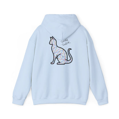 SHIBA SWANK Feline Hooded Sweatshirt  Unisex  - Long Sleeve - Multi Colored - Front and Back Design