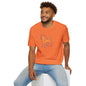 SHIBA SWANK Short Sleeve Unisex T-Shirt, Casual Activewear, Blue & Yellow Design