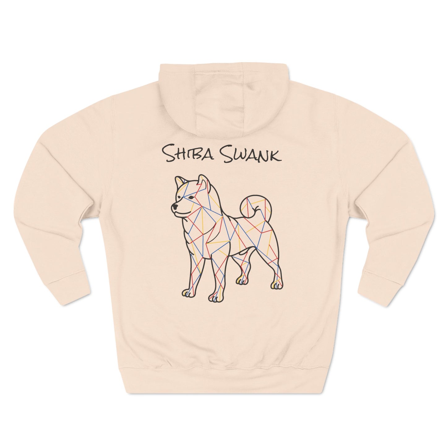 SHIBA SWANK - Unisex Three-Panel Fleece Hoodie, Front And Back Design