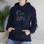 SHIBA SWANK Long Sleeve Unisex Heavy Blend™ Hooded Sweatshirt, Design On Front, Back and Sleeve