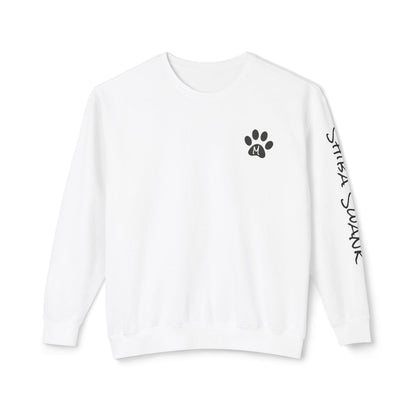 SHIBA SWANK Unisex Lightweight Crewneck Long Sleeve Sweatshirt Multi Colors, Design on Front, Back and Left Sleeve