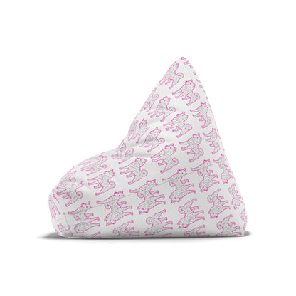 Bean Bag Cover - Shiba Inu Design  - Pink and Silver