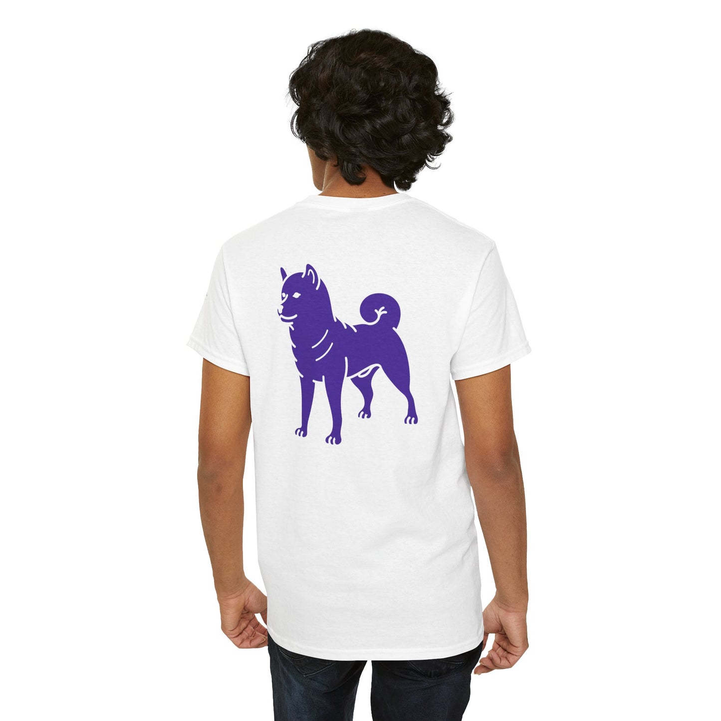 Purple Shiba Dog T-Shirt, Unisex Tee, Front and Back Design - Cute Dog Lover Gift, Graphic Tee, Animal Print Shirt, Fun Tee, Casual Top