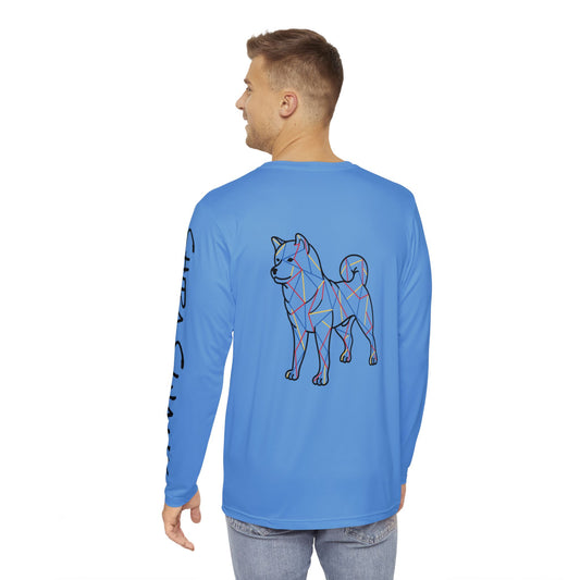 SHIBA SWANK Long Sleeve T-Shirt With Paw Print, Muti Color Shiba, Blue