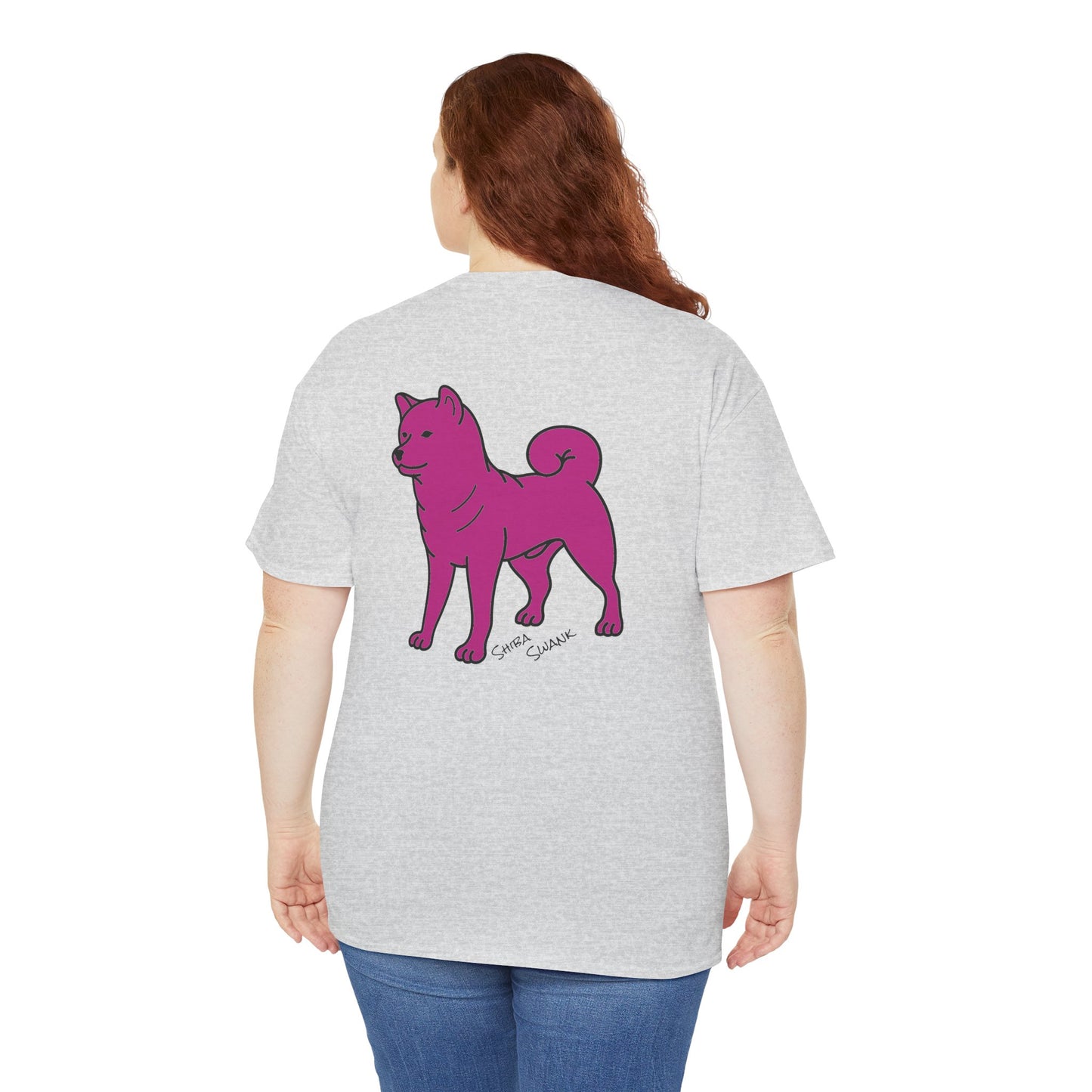 Pink Shiba Dog T-Shirt on Multi Color Shirts, Love and Success Shirt, Unisex Tee, Front and Back Design