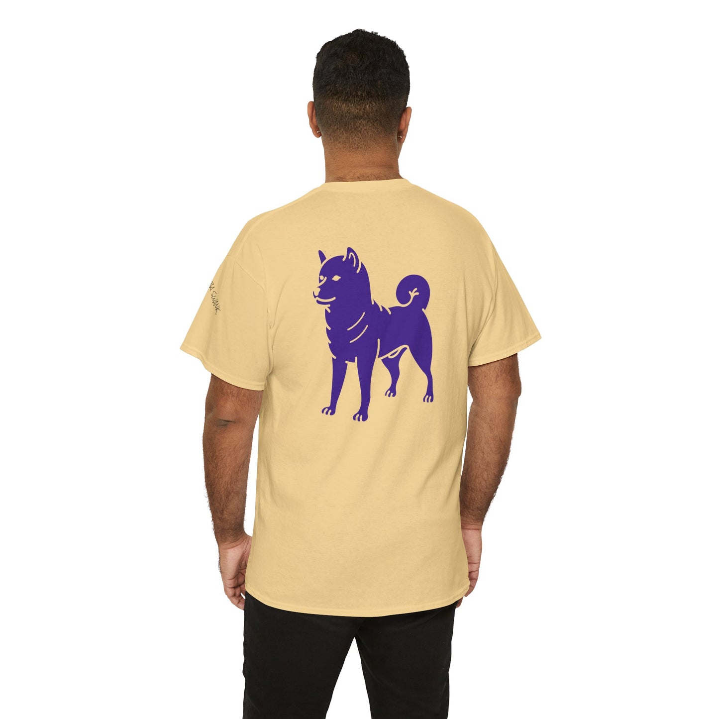 Purple Shiba Dog T-Shirt, Unisex Tee, Front and Back Design - Cute Dog Lover Gift, Graphic Tee, Animal Print Shirt, Fun Tee, Casual Top