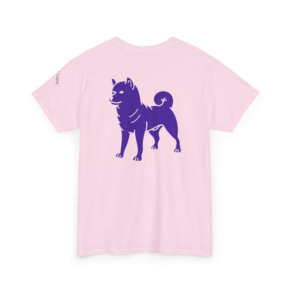 Purple Shiba Dog T-Shirt, Unisex Tee, Front and Back Design - Cute Dog Lover Gift, Graphic Tee, Animal Print Shirt, Fun Tee, Casual Top