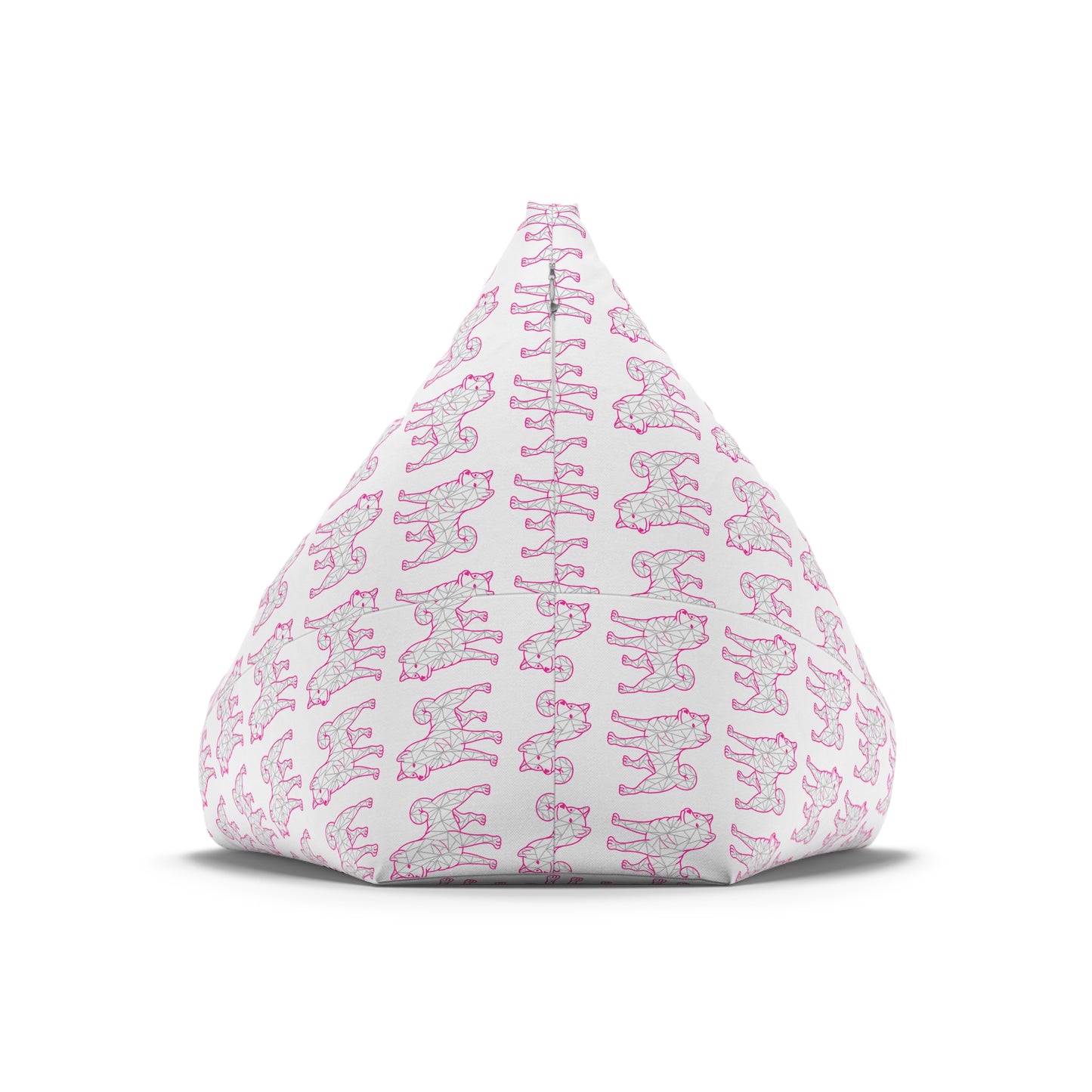 Bean Bag Cover - Shiba Inu Design  - Pink and Silver