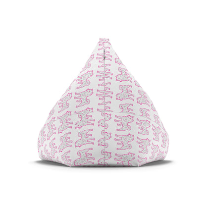 Bean Bag Cover - Shiba Inu Design  - Pink and Silver
