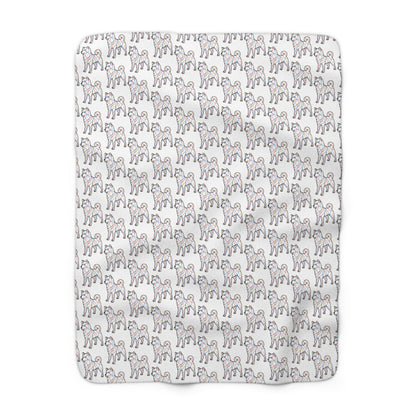 Shiba Inu Sherpa Fleece Blanket