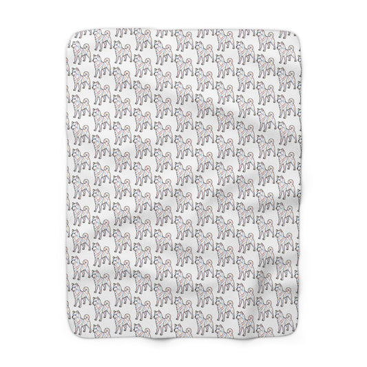 Shiba Inu Sherpa Fleece Blanket