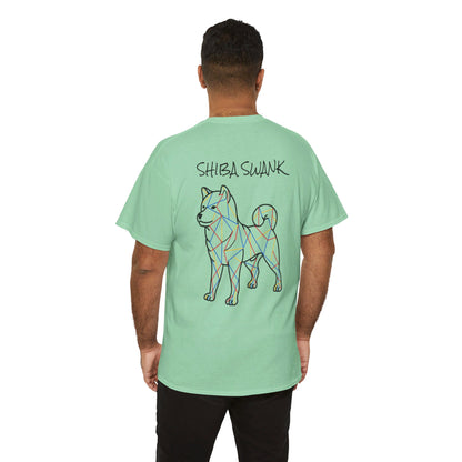 SHIBA SWANK Unisex HEAVY Cotton T Shirt Short Sleeve Multi Colored Design Cute Shiba Shirt For Your Family & Friends